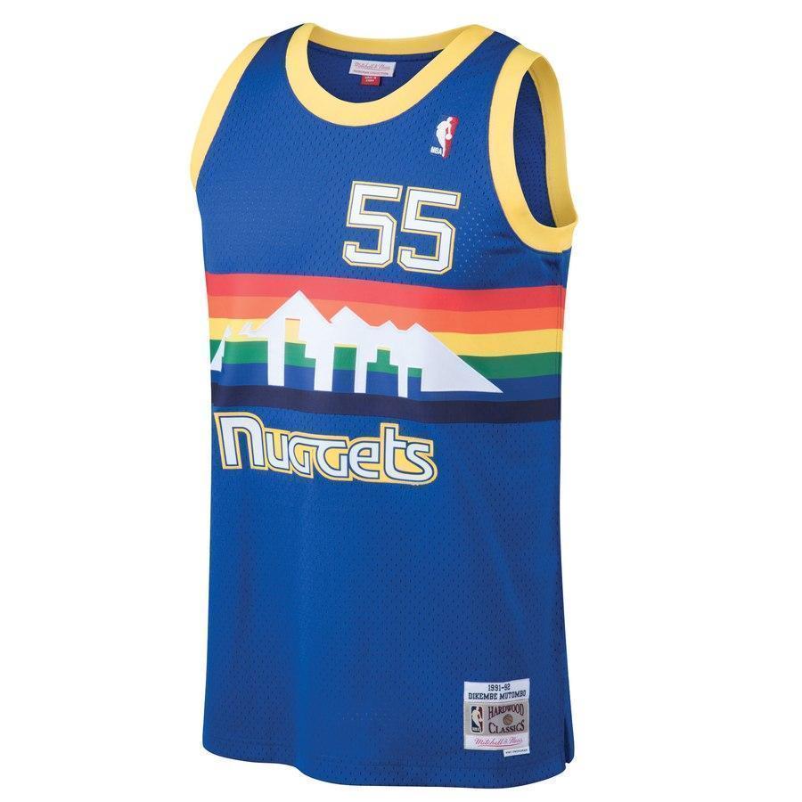 55-Dikembe Mutombo Denver Nuggets  Hardwood Classics Swingman Jersey - Blue