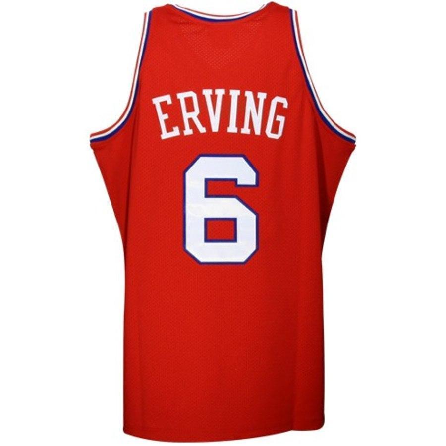 6- Philadelphia 76ers Julius Erving Red Hardwood Classics Throwback Basketball Jersey