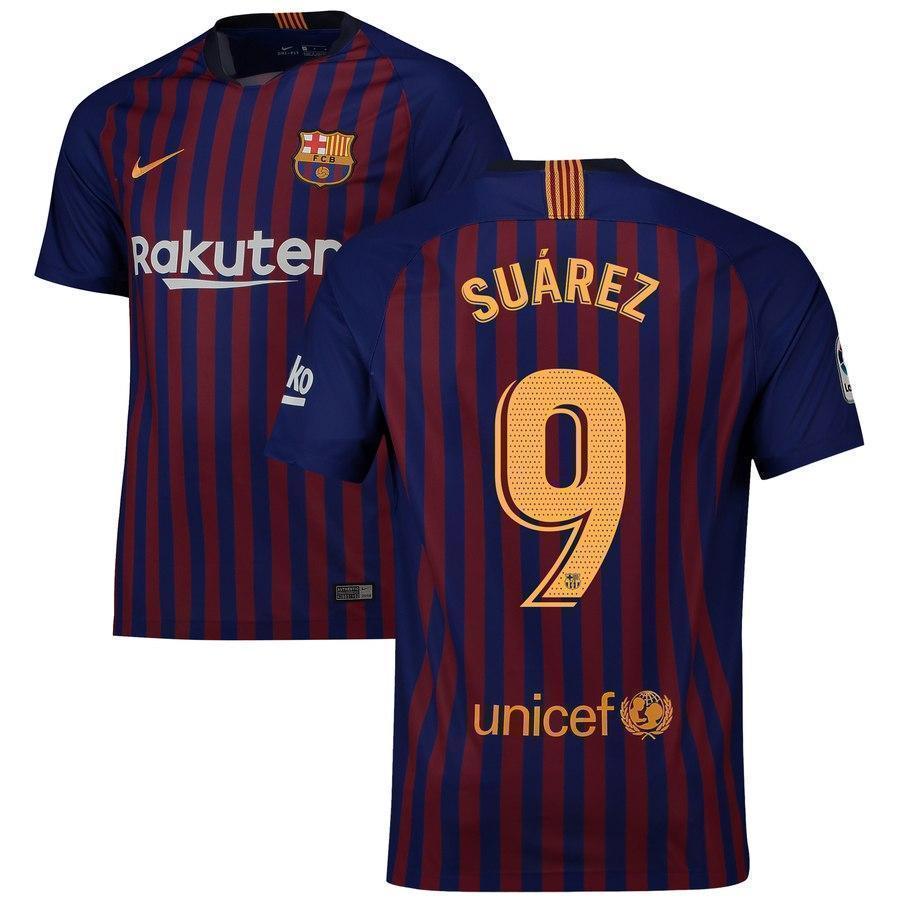 9-Luis Suárez Barcelona Home Soccer Jersey 2018-19– Blue