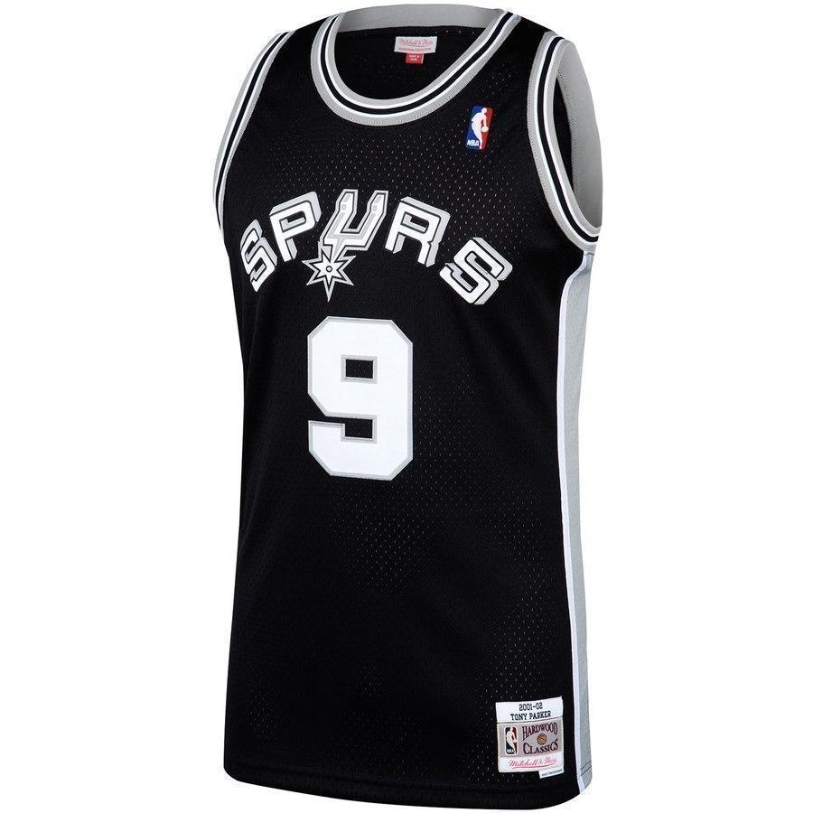 9-Tony Parker San Antonio Spurs  2001-02 Hardwood Classics Swingman Jersey – Black