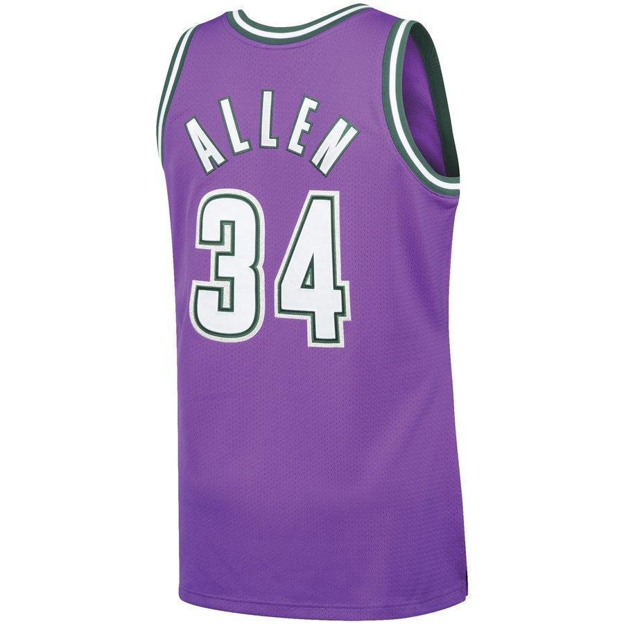 Ray Allen Milwaukee Bucks Mitchell & Ness 2000-01 Hardwood Classics  - Purple