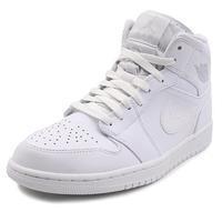 Men's Mid Jordan 1 Basketball Shoes - White