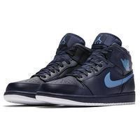 Men's Jordan 1 Mid Basketball Shoes - Black Blue