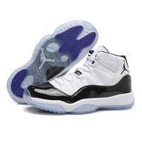 Men's Jordan 11 Concord High 45 Basketball Shoes - White