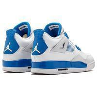 Men's Jordan 4 Retro Basketball Shoes - White Blue