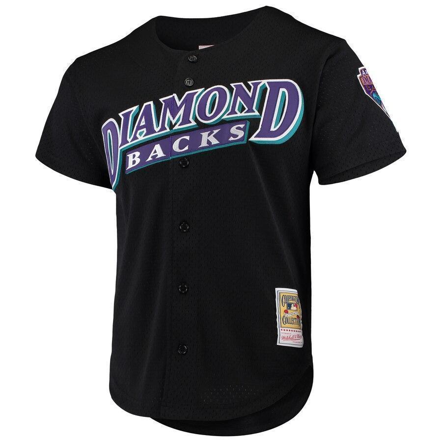 Luis Gonzalez Arizona Diamondbacks Mitchell & Ness Cooperstown Collection Mesh Batting Practice Button-Up Jersey – Black