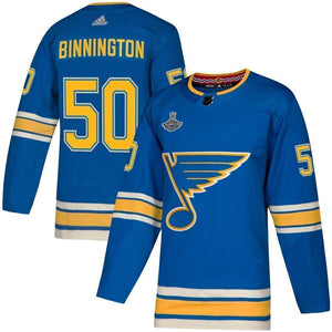 Jordan Binnington St. Louis Blues adidas 2019 Stanley Cup Champions Alternate Player Jersey - Blue