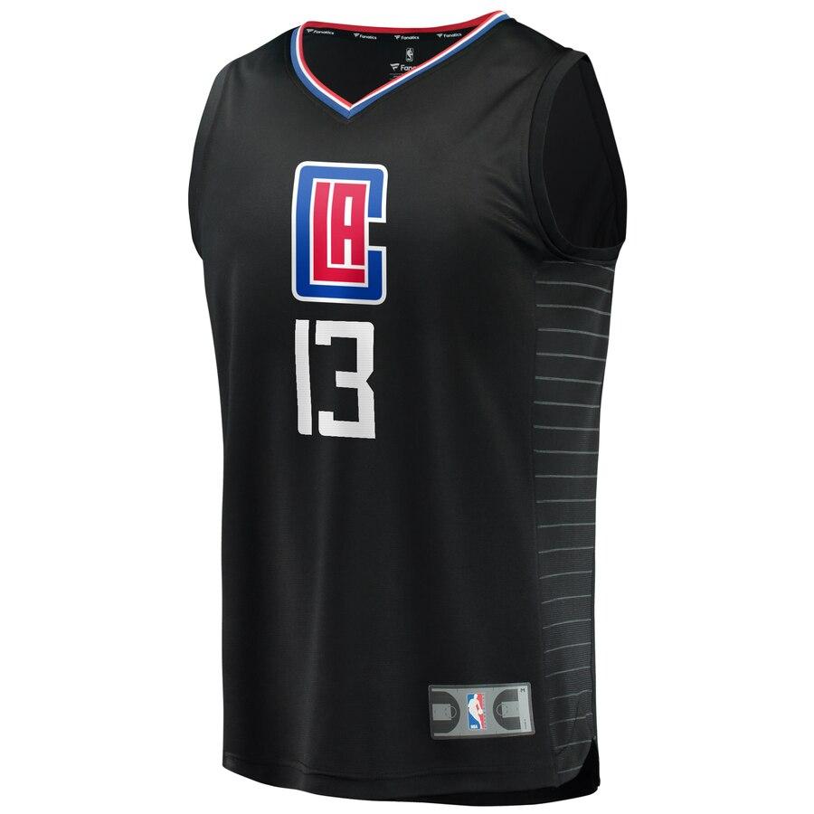 Paul George LA Clippers Fanatics Branded Fast Break Replica Jersey Black - Statement Edition