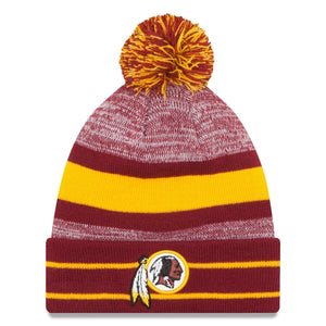 Washington Redskins New Era Team Knit Hat with Pom - Burgundy