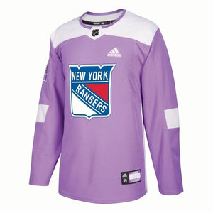 New York Rangers adidas Hockey Fights Cancer Practice Jersey - Purple