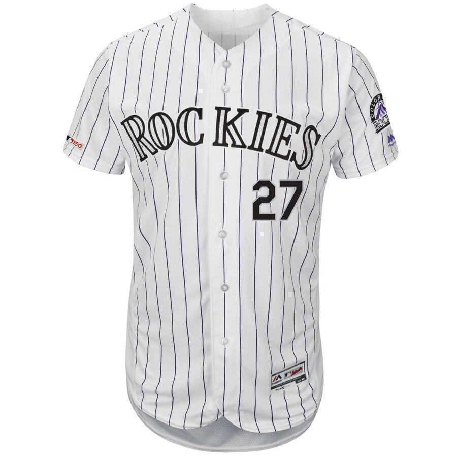 Youth Colorado Rockies Trevor Story Majestic White Home Replica Player  Jersey