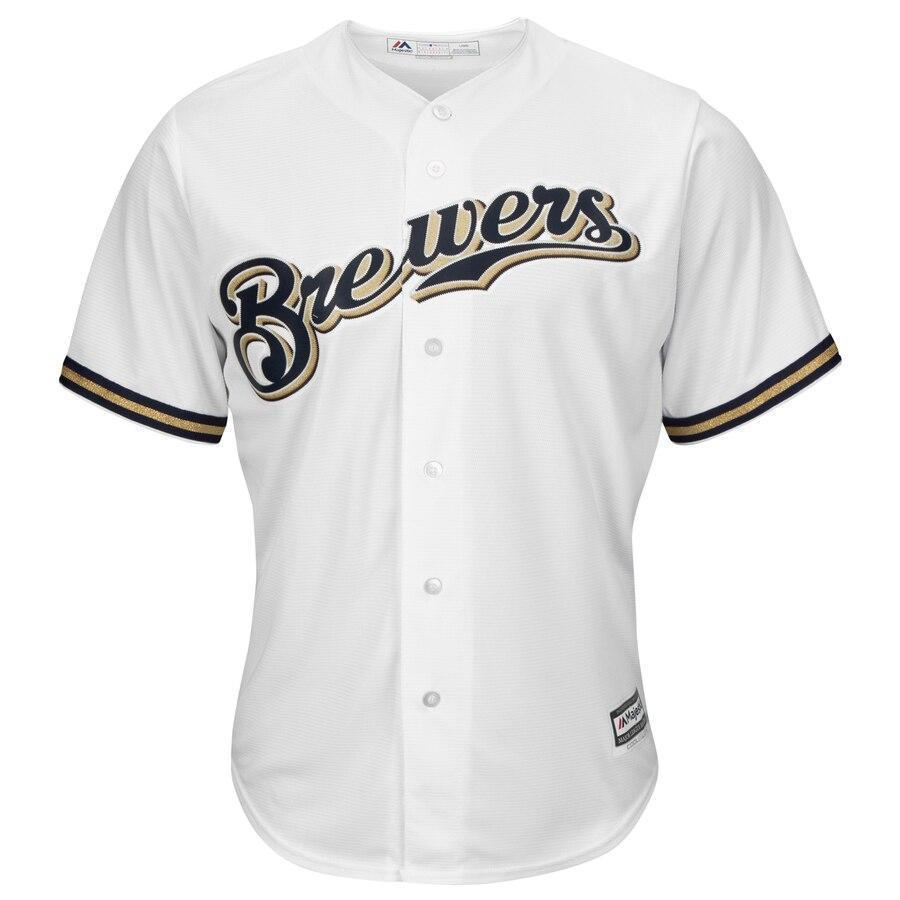 Orlando Arcia Milwaukee Brewers Majestic Cool Base Home Player Jersey - White