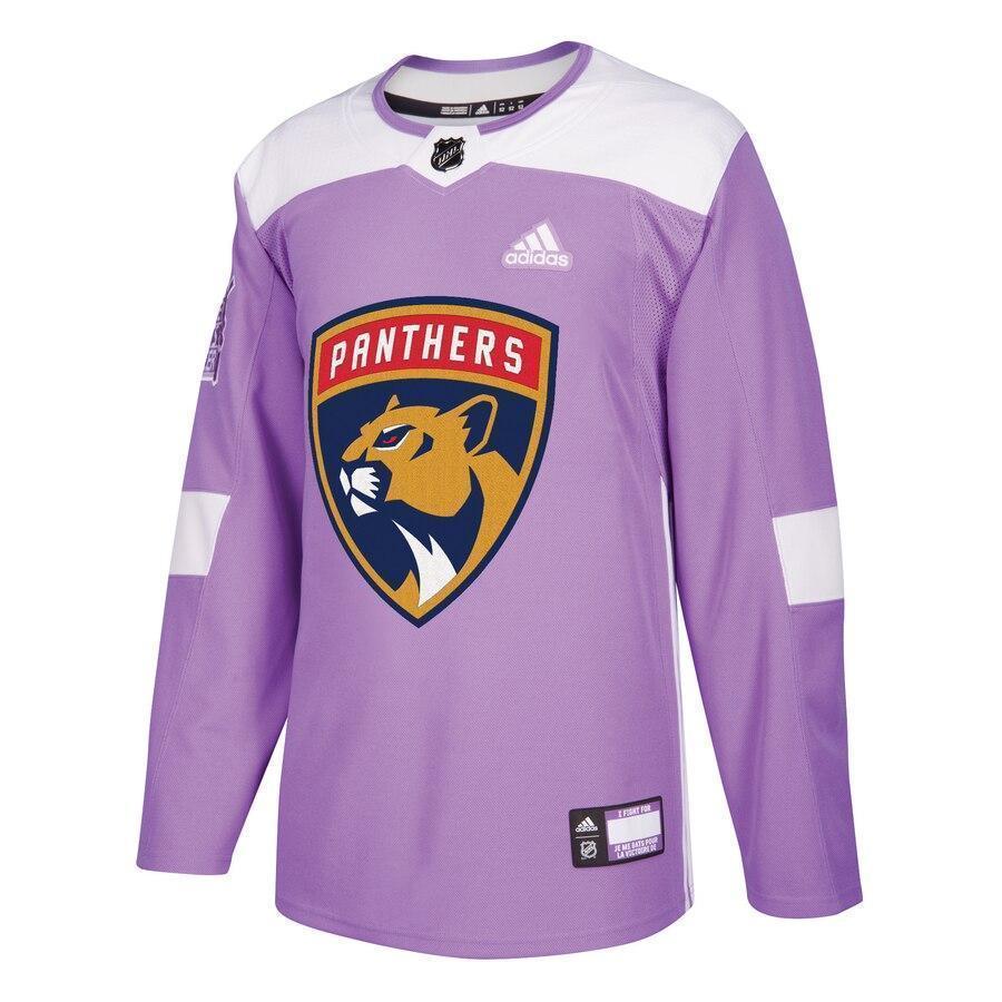 Florida Panthers adidas 2018 Hockey Fights Cancer Blank Practice Jersey - Purple