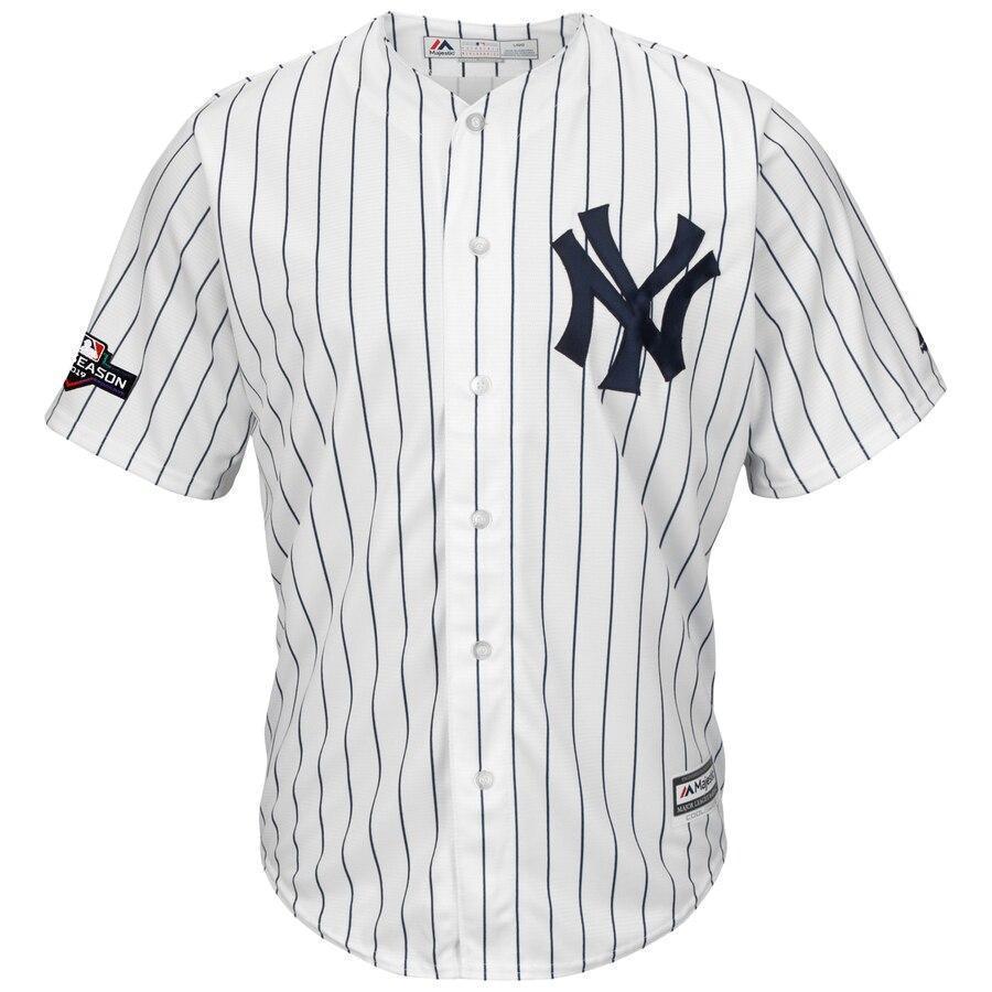 New York Yankees Majestic 2019 Postseason Official Cool Base Team Jersey - White/Navy