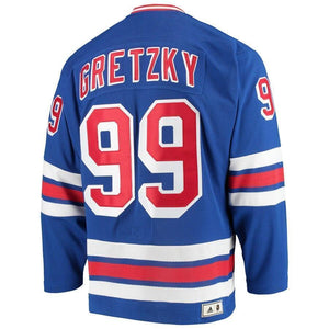 Wayne Gretzky New York Rangers adidas Heroes of Hockey Throwback Jersey - Blue