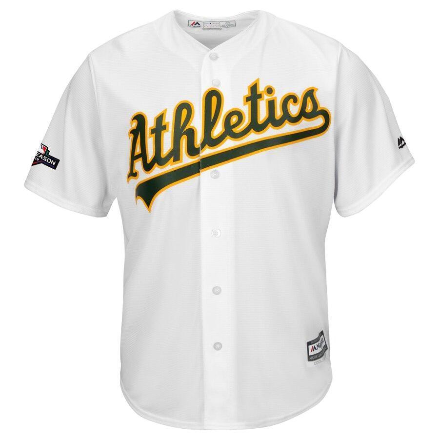 Khris Davis Oakland Athletics Majestic 2019 Postseason Official Cool Base Player Jersey - White